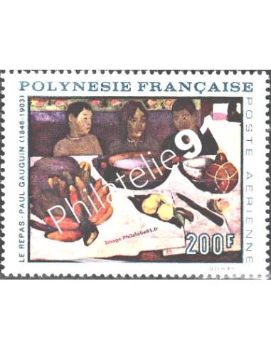 Timbre de POLYNÉSIE PA n° 25, Gauguin, le repas, timbres des Dom Tom