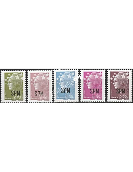 Timbres de Saint-Pierre et Miquelon n° 967 à 971, collection dom tom