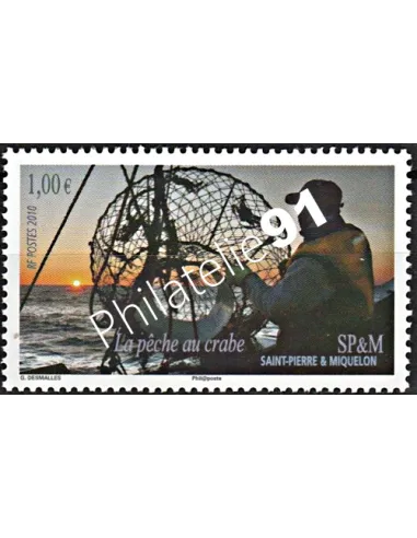 Timbre de Saint-Pierre et Miquelon n° 973, pêche, collection dom tom