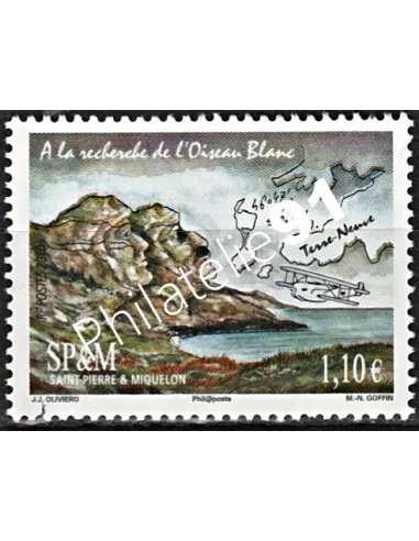 Timbre de Saint-Pierre et Miquelon n°  983, avion, collection dom tom