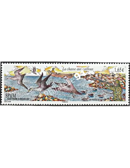 Timbre de Saint-Pierre et Miquelon n°  984, chasse, collection dom tom
