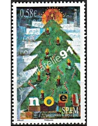 Timbre de Saint-Pierre et Miquelon n° 990, Noël, collection dom tom