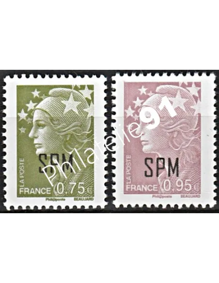 Timbre de Saint-Pierre et Miquelon n° 992 - 993, collection dom tom