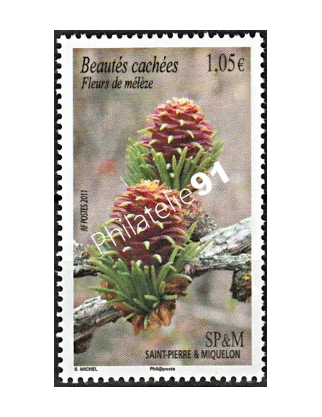 Timbre de Saint-Pierre et Miquelon n° 994, fleurs, collection dom tom