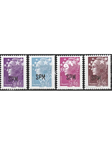 Timbres de Saint-Pierre et Miquelon n° 995 à 998, collection dom tom