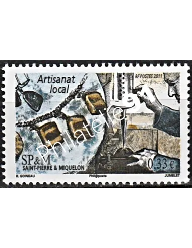 Timbre de Saint-Pierre et Miquelon n° 1006, Colliers, collection Dom-Tom