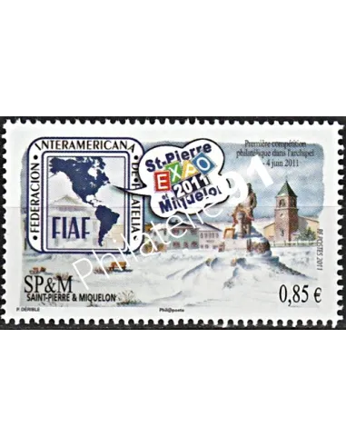 Timbre de St-Pierre et Miquelon n° 1007, Expo 2011, collection Dom-Tom