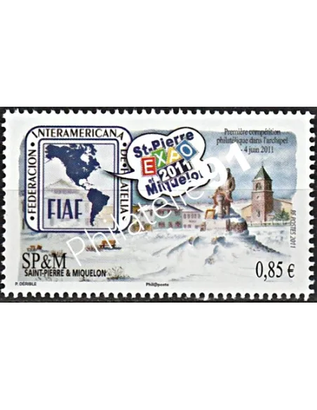 Timbre de St-Pierre et Miquelon n° 1007, Expo 2011, collection Dom-Tom
