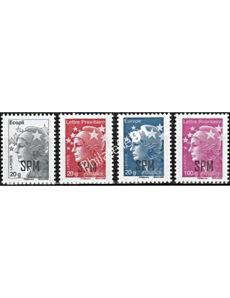 Timbres de Saint-Pierre et Miquelon n° 1026 à 1029, collection Dom-Tom