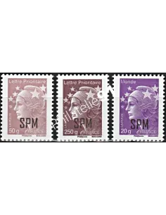 Timbres de Saint-Pierre et Miquelon n° 1030 à 1032, collection Dom-Tom