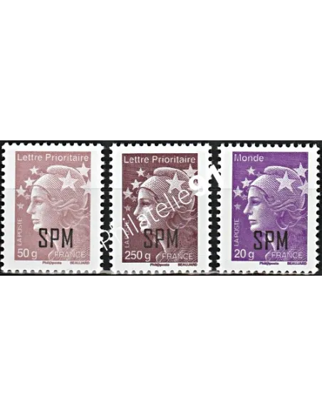 Timbres de Saint-Pierre et Miquelon n° 1030 à 1032, collection Dom-Tom