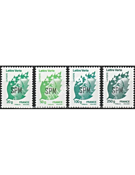 Timbres de Saint-Pierre et Miquelon n° 1038 à 1041, collection Dom-Tom