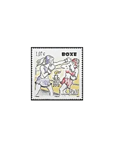 Timbre de Saint-Pierre et Miquelon n° 1050, boxe, collection Dom-Tom