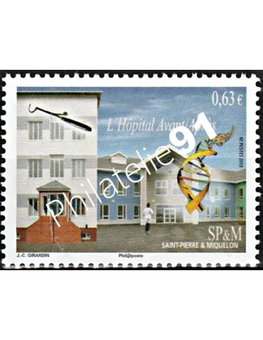 Timbre de St-Pierre et Miquelon n° 1078, Hôpital, collection Dom-Tom