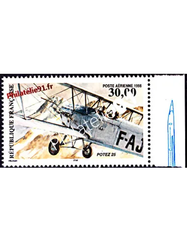 Timbre de France n° 62a - Poste Aérienne - Biplan Potez 25