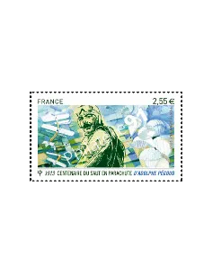 Timbre de Poste Aérienne n° 76. Centenaire du saut en parachute d'Adolphe Pégoud.