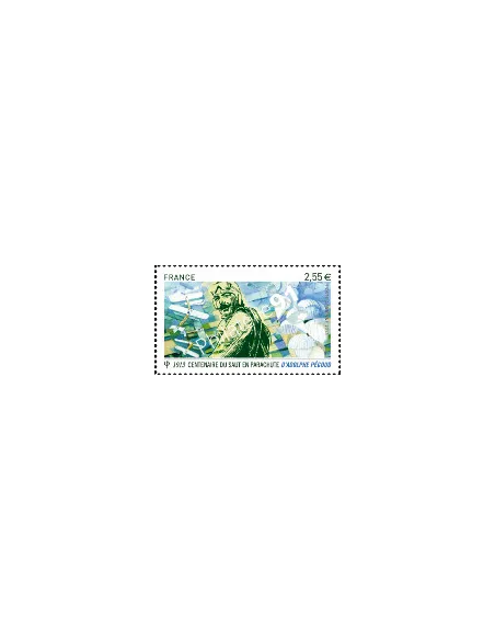 Timbre de Poste Aérienne n° 76. Centenaire du saut en parachute d'Adolphe Pégoud.