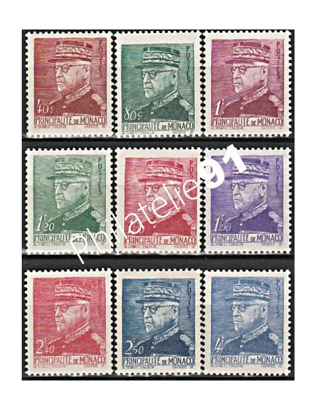 Monaco, Timbres n° 225 à 233, Timbre de monaco