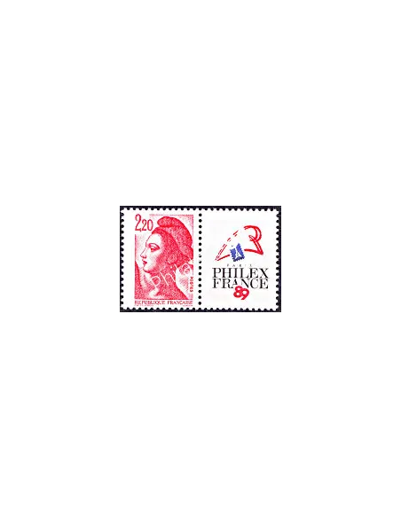 Timbre n° 2461 - "Philexfrance '89" - vignette à droite