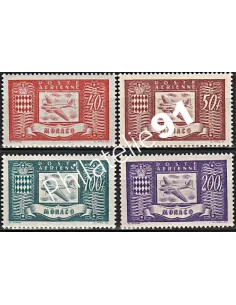 MONACO - P.A. n°  15 à 18 - Avion et armoiries