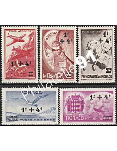 MONACO PA n° 8 à 12 charnière, collection timbres de Monaco