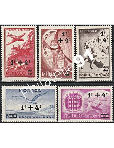 MONACO PA n° 8 à 12 charnière, collection timbres de Monaco