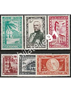 Timbres de MONACO - P.A. n° 36 à 41 - Prince Albert 1er