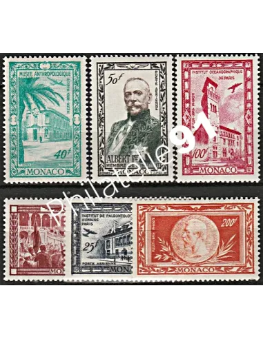 Timbres de MONACO - P.A. n° 36 à 41 - Prince Albert 1er