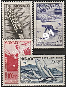 MONACO, PA n° 32 à 35 charnière, collection timbres Monaco