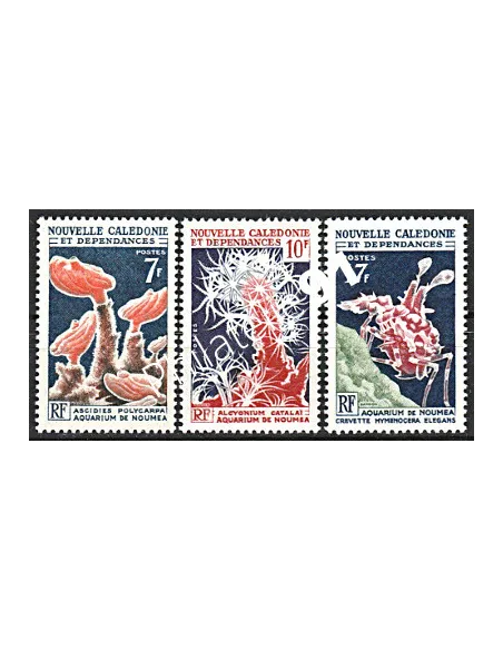 NOUVELLE CALEDONIE n°322-24, Aquarium de Nouméa, timbres dom tom