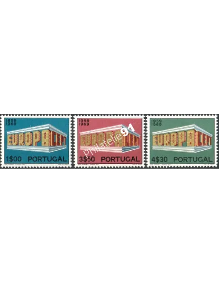 Timbres du Portugal n° 1051 à 1053, Europa 1969, timbres d'Europe