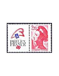 Timbre n° 2461 - "Philexfrance '89" - vignette à gauche