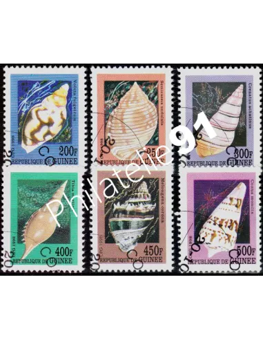 Timbre de Guinée - n° 1255 CS à 1255 CX - COQUILLAGES