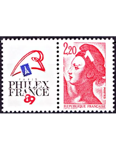 Timbre n° 2461 - "Philexfrance '89" - vignette à gauche