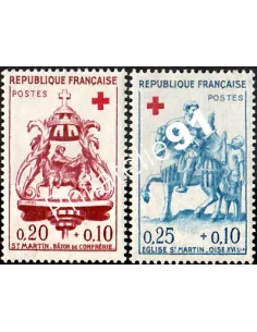 n° 1278-1279 ,Au profit de la Croix-Rouge, collection timbres de France