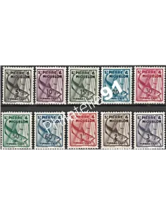 Saint-Pierre et Miquelon, timbres-taxe n°  32 à 41, timbres colonies