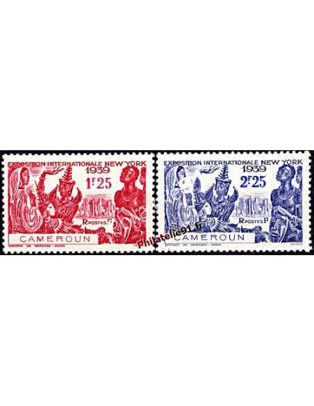 Timbres du CAMEROUN - n° 160 - 161 - Exposition de New York de 1939