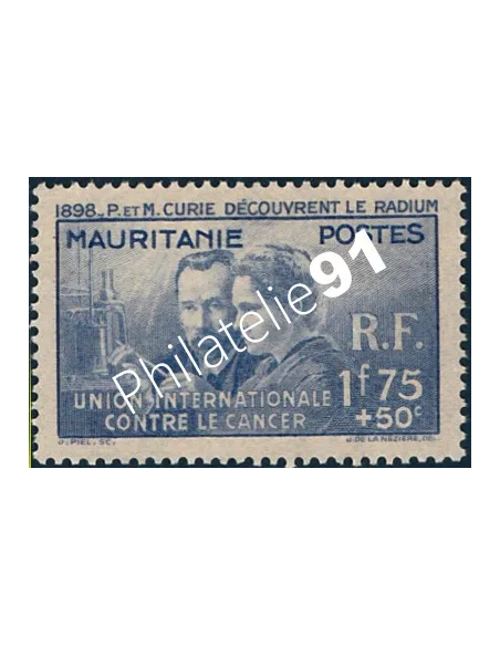 Timbre de MAURITANIE  n°72, Curie, timbres des colonies françaises