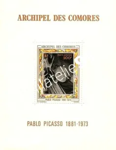 Bloc des COMORES n° 1, Pablo Picasso, timbres des colonies françaises