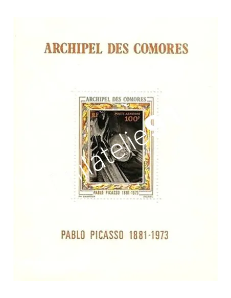 Bloc des COMORES n° 1, Pablo Picasso, timbres des colonies françaises
