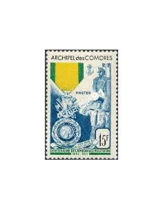 Timbre des Comores n° 12, médaille militaire, timbres des colonies françaises