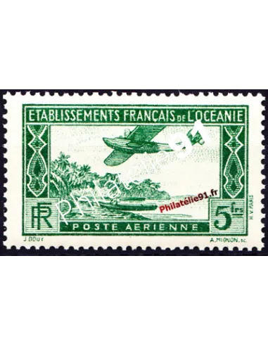 timbre d'Océanie PA n° 1, avion, timbre des colonies françaises