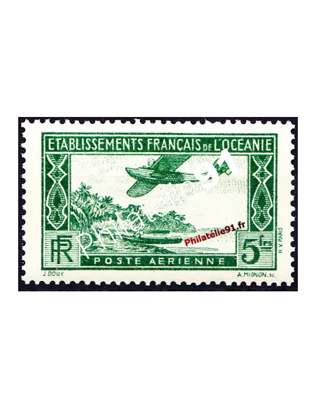 timbre d'Océanie PA n° 1, avion, timbre des colonies françaises