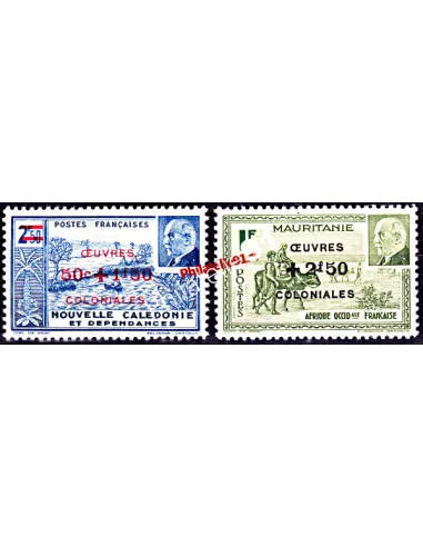 Timbres de Mauritanie n° 131 à 132, timbres des colonies françaises