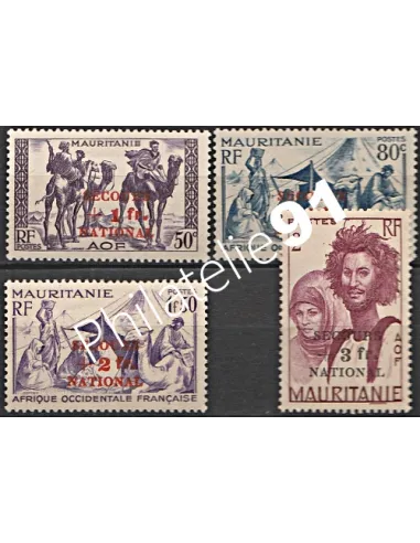Timbres de MAURITANIE n° 119 à 122, timbres des colonies françaises