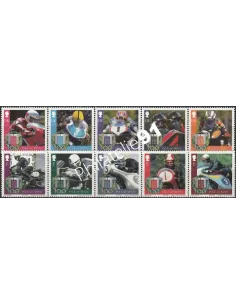 Timbres DE MAN n° 1362 à 1371,sport, moto, collection timbres europe