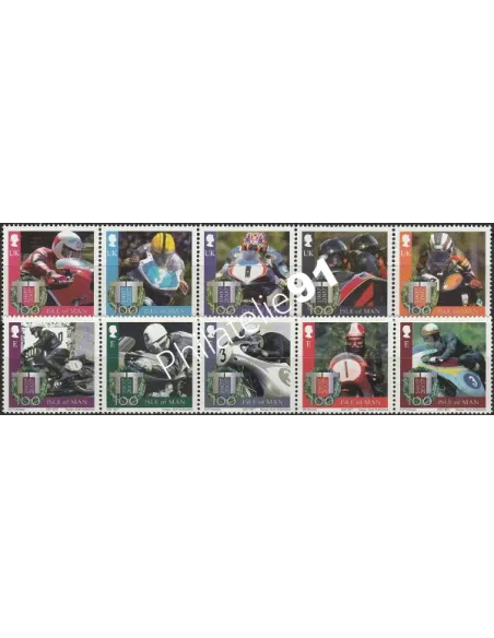 Timbres DE MAN n° 1362 à 1371,sport, moto, collection timbres europe