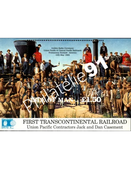 ILE DE MAN - BF n° 19 - 1ère ligne de chemin de fer transcontinentale aux Etats-Unis