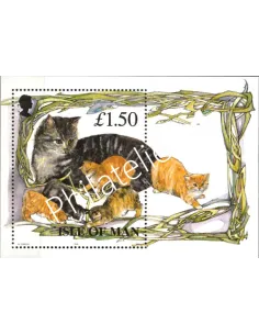 Timbres d'ILE DE MAN - BF n° 27. Chats mannois