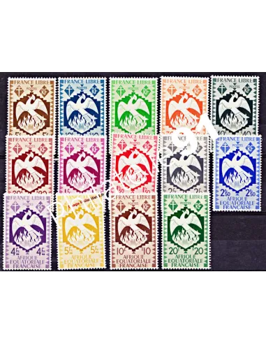 A.E.F. n° 141 à 154, Série de Londres, timbres des colonies françaises